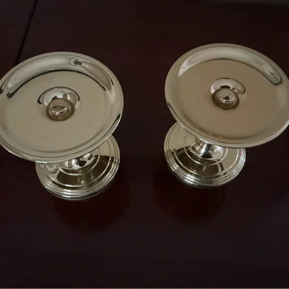 Pair of Baldwin Brass Pillar Candle Holders - Picture 2 of 6